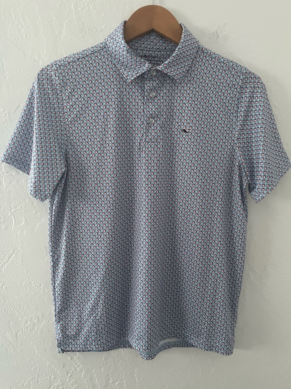 Vineyard Vines Americana Sankaty Baseball Print Polo Shirt